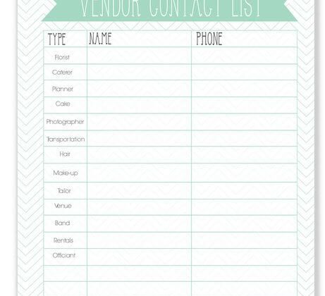 Vendor Checklist